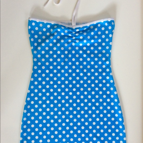 2 for $25💥HP hot Blue Poka Dot swim cover up 🌞 - Picture 2 of 6